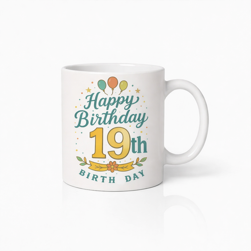 Gelukkige 19e Verjaardag Koffiemok