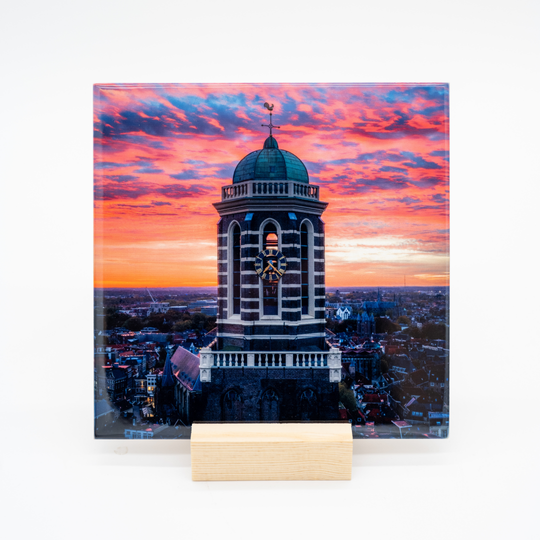 "Peperbus in schemering' tegel (15x15 CM)