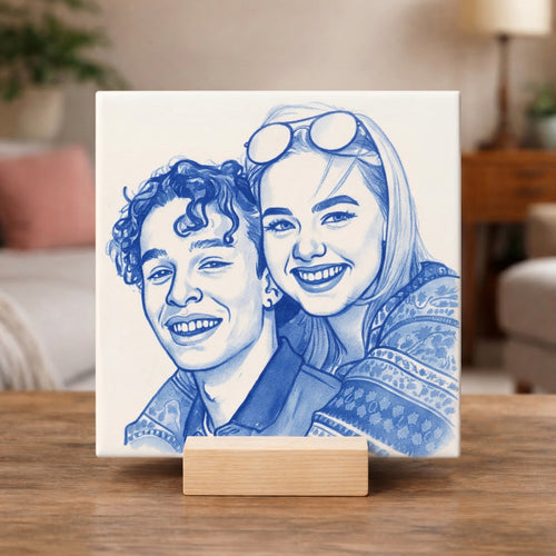 Delfts blauw tegeltje met jouw foto!
