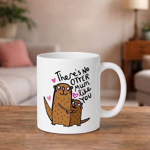 There’s No Otter Mum Like You Mok 330ml – Leuke Koffiebeker Cadeau voor Mama, Moederdag & Waardering