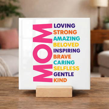 Hartverwarmende “MAMA” Quote Keramische Tegel – Liefdevol, Sterk & Inspirerend Moeder Cadeau voor Verjaardag of Moederdag