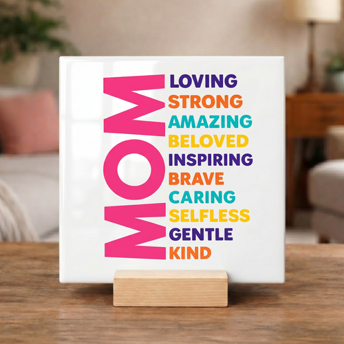 Hartverwarmende “MAMA” Quote Keramische Tegel – Liefdevol, Sterk & Inspirerend Moeder Cadeau voor Verjaardag of Moederdag