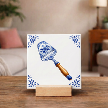 Delfts Blauw Tegeltje - Kaasschaaf