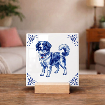 Delfts Blauw Tegeltje - Hondje