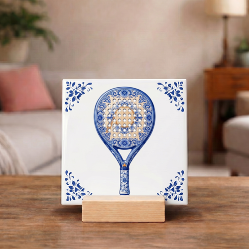 Delfts Blauw Tegeltje - Padel Racket