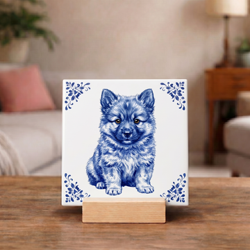 Delfts Blauw Tegeltje - Puppy
