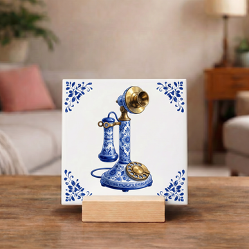 Delfts Blauw Tegeltje - Authentieke Telefoon