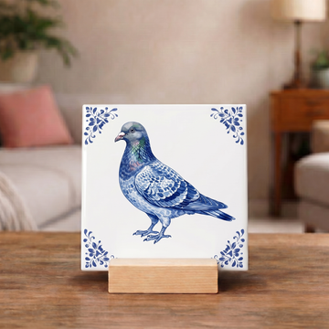 Delfts Blauw Tegeltje - Duif