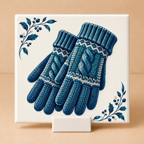 Tegeltje "Handschoenen Noors patroon" herfst