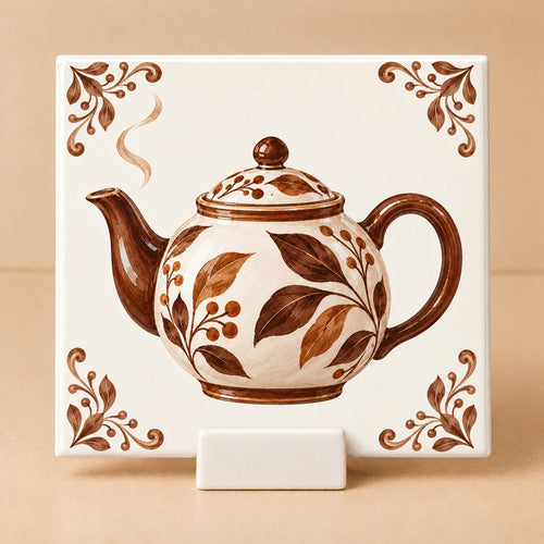 Tegeltje "Theepot" herfst