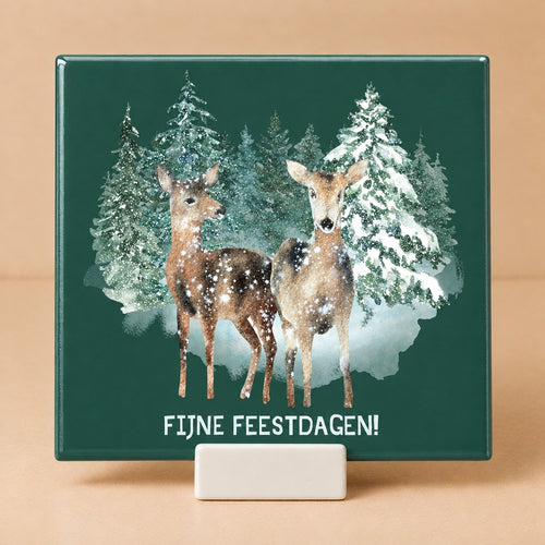 Tegeltje "Fijne feestdagen" herten