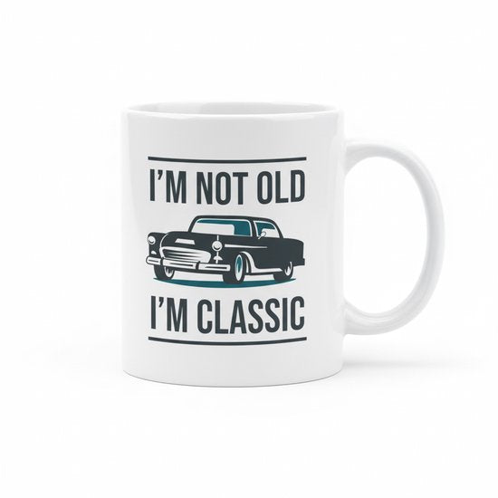 I’m Not Old I’m Classic Mok 330 ml – Grappige Vintage Auto Koffiemok