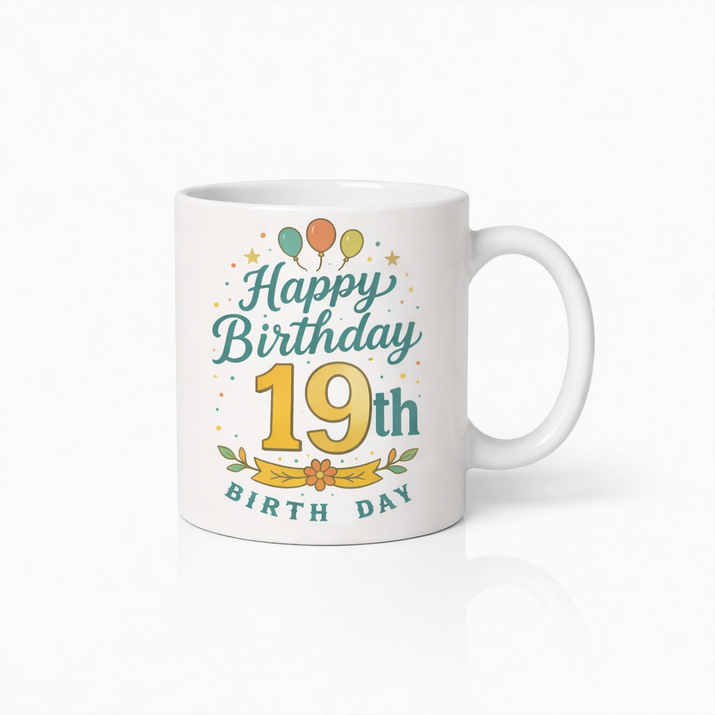 Gelukkige 19e Verjaardag Koffiemok