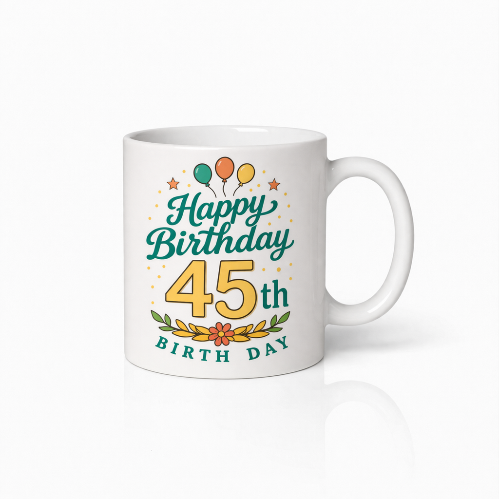 Gelukkige 45ste Verjaardag Koffiemok