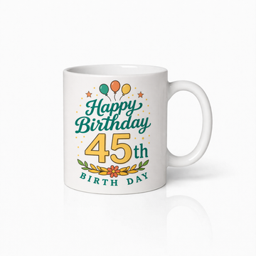 Gelukkige 45ste Verjaardag Koffiemok
