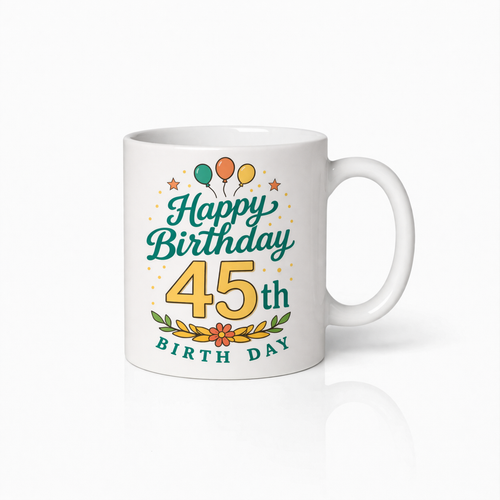 Gelukkige 45ste Verjaardag Koffiemok