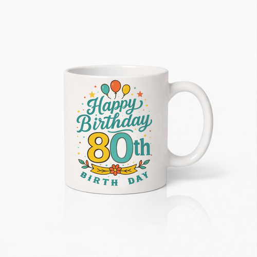 Gelukkige 80ste Verjaardag Koffiemok