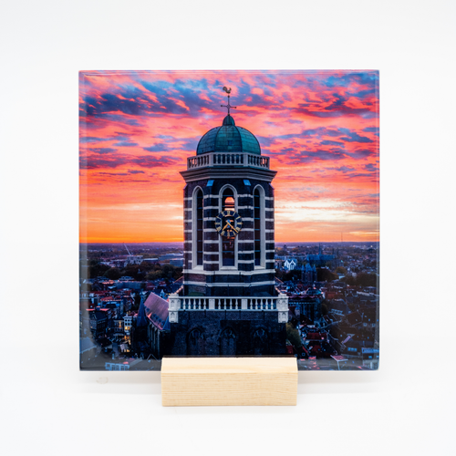 "Peperbus in schemering' tegel (15x15 CM)