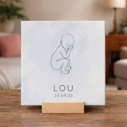 Tegeltje met Baby Naam Lijntekening