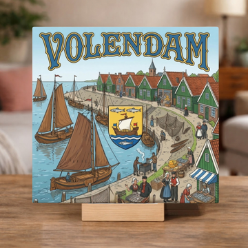 Stadstegel Volendam Doodle Style