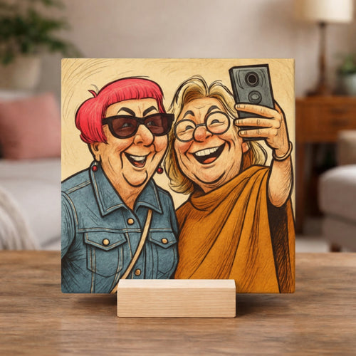 Jouw foto in karikatuur stijl op een tegeltje!