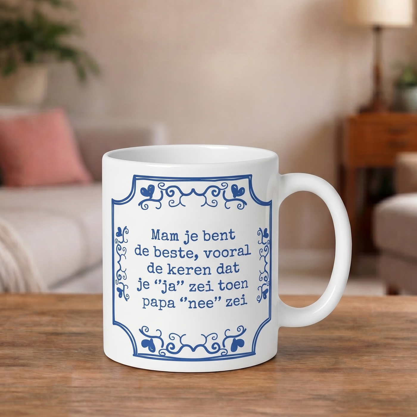Mam Je Bent de Beste Mok 330ml – Grappige Nederlandse Quote Beker – Perfect Moederdagcadeau voor Moeders met Humor