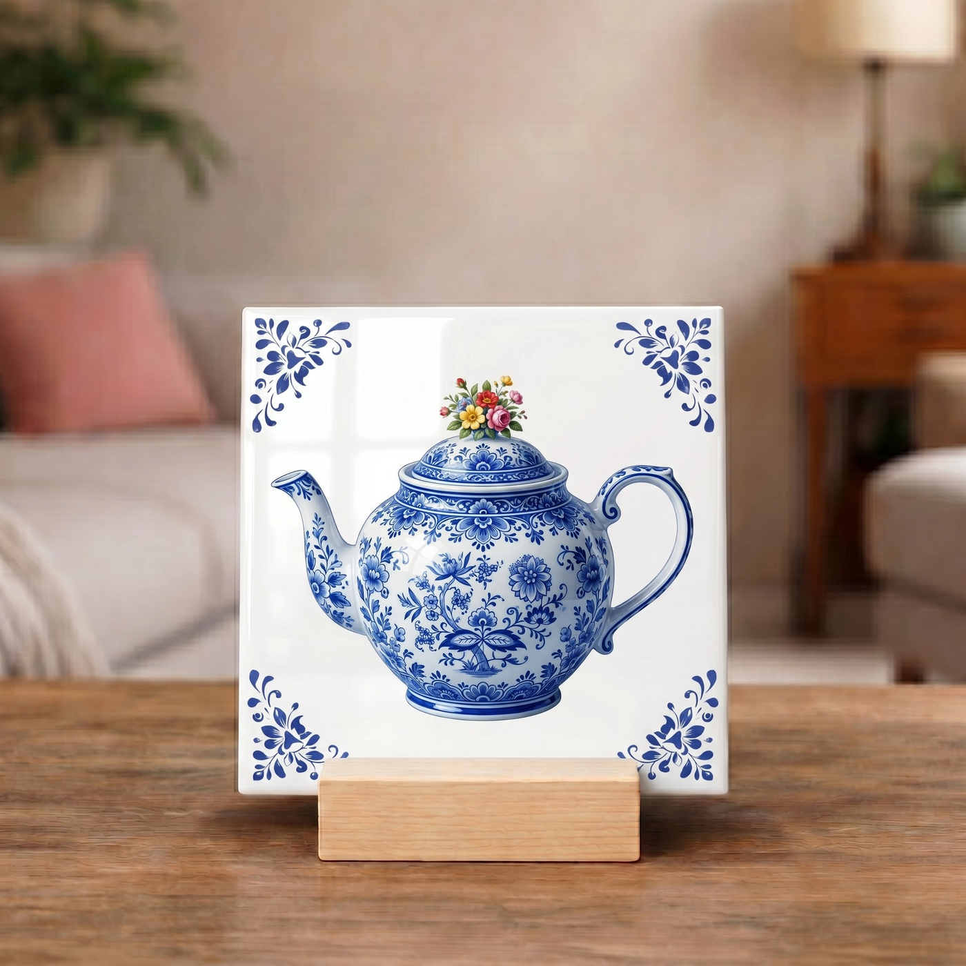 Delfts Blauw Tegeltje - Theepot
