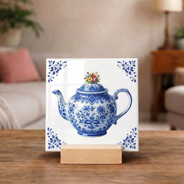 Delfts Blauw Tegeltje - Theepot