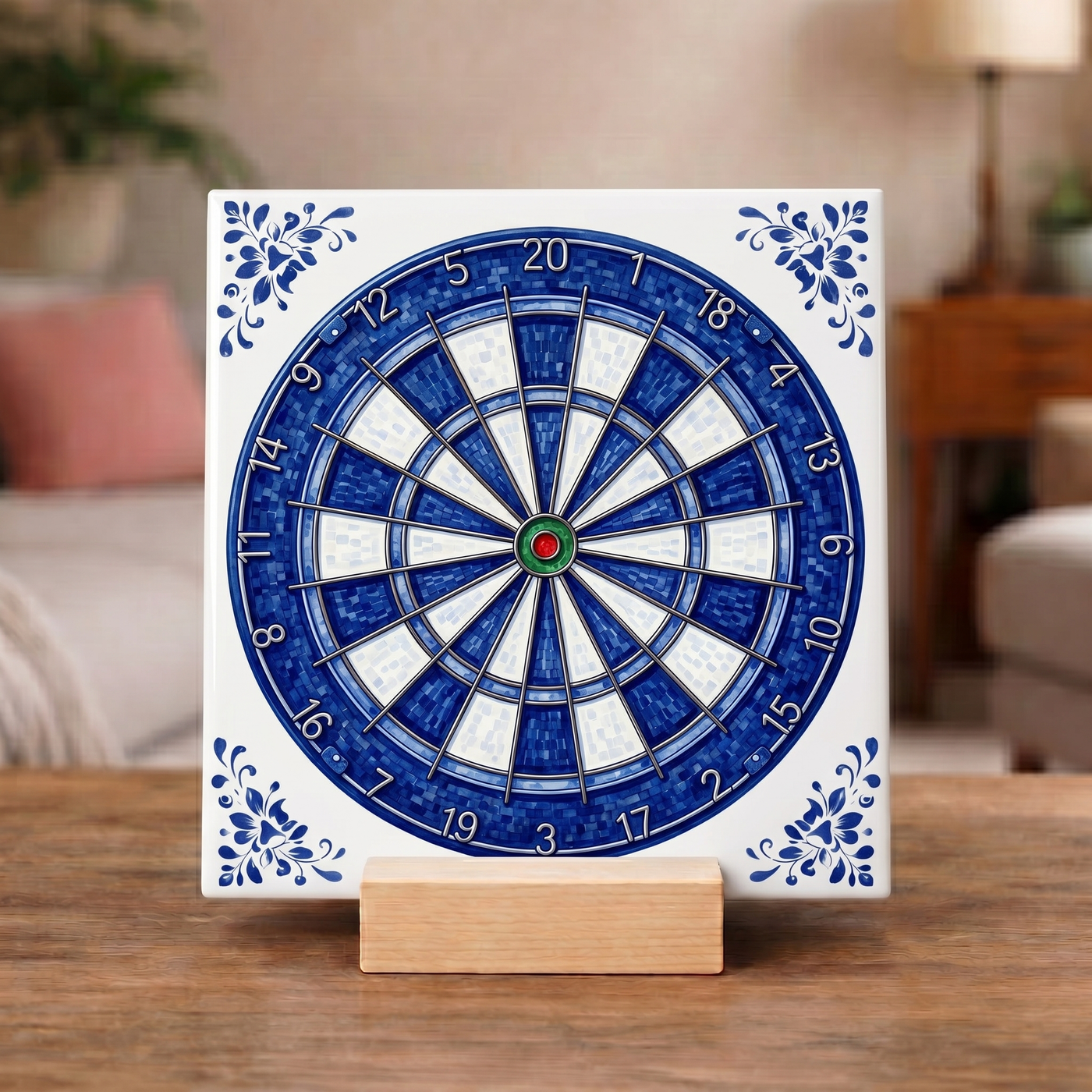 Delfts Blauw Tegeltje - Dartbord