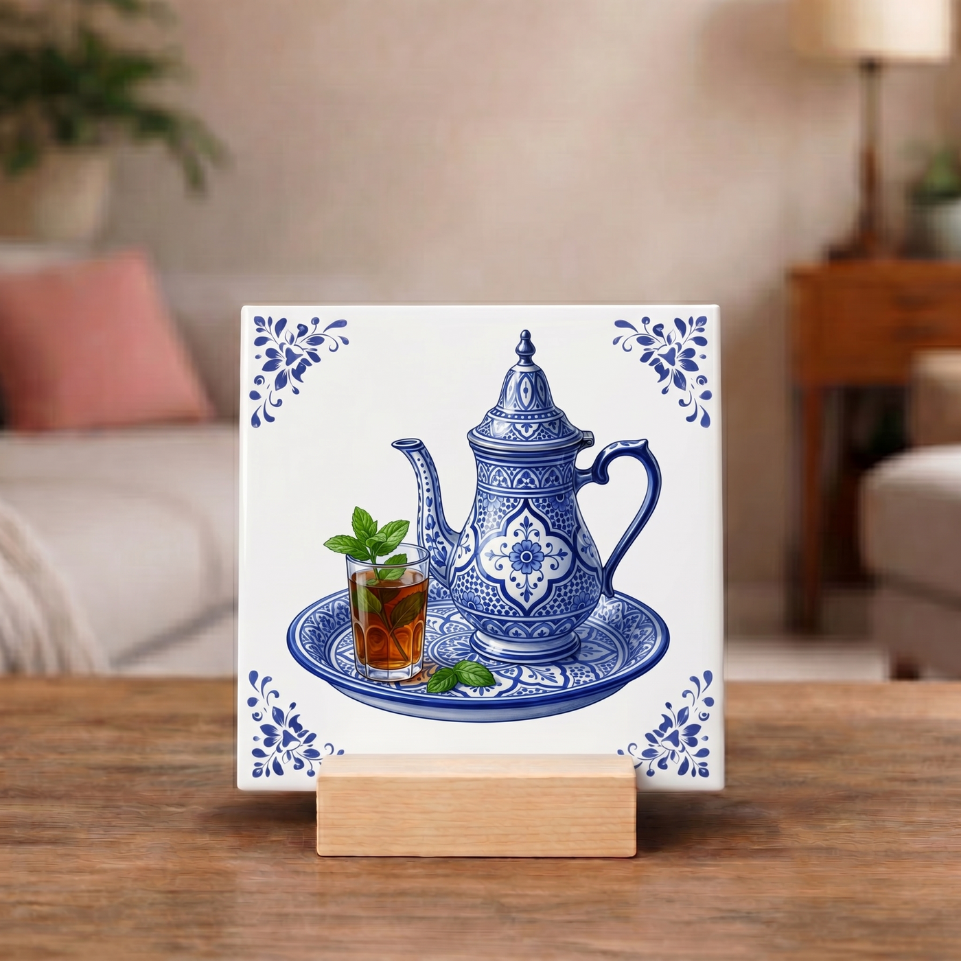 Delfts Blauw Tegeltje - Marokkaanse Thee