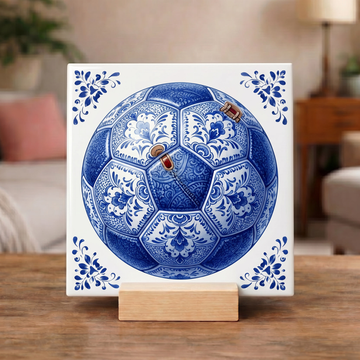 Delfts Blauw Tegeltje - Voetbal