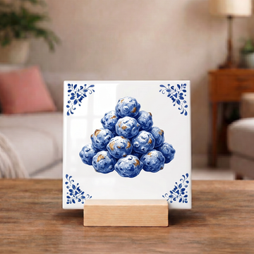 Delfts Blauw Tegeltje - Hollandse Oliebollen