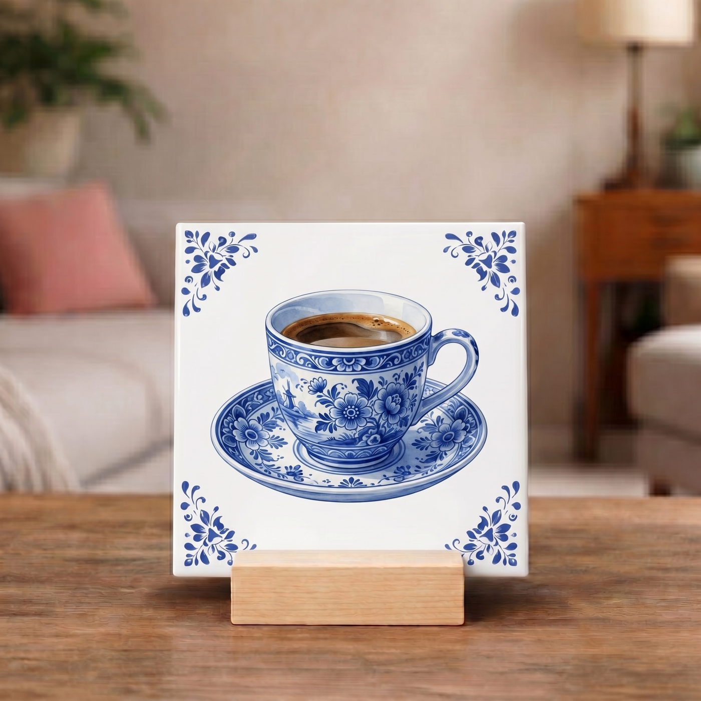 Delfts Blauw Tegeltje - Koffiekopje