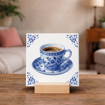 Delfts Blauw Tegeltje - Koffiekopje