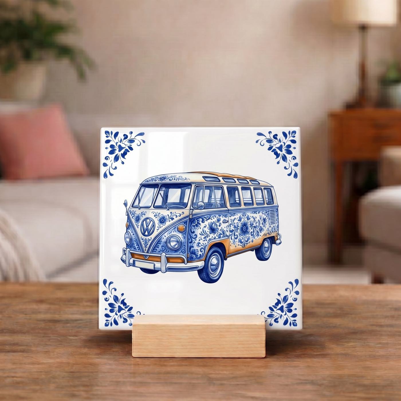 Delfts Blauw Tegeltje - Antiek Busje