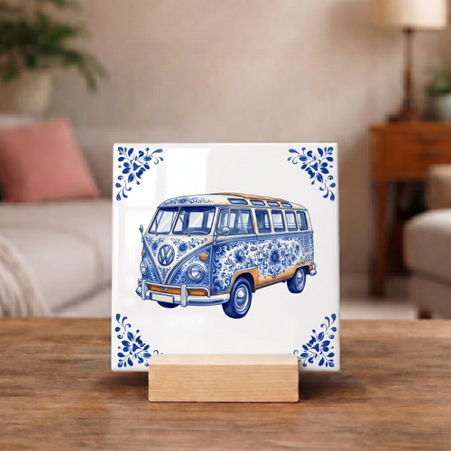 Delfts Blauw Tegeltje - Antiek Busje