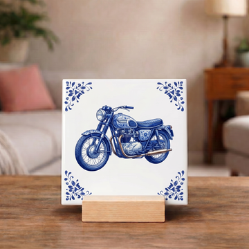Delfts Blauw Tegeltje - Motor