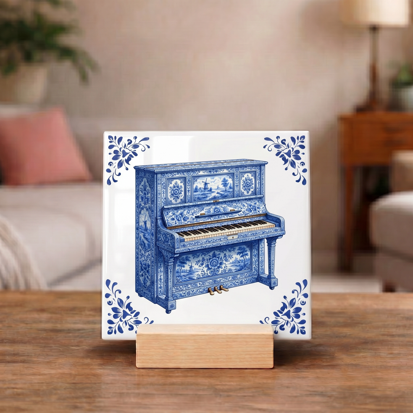 Delfts Blauw Tegeltje - Piano