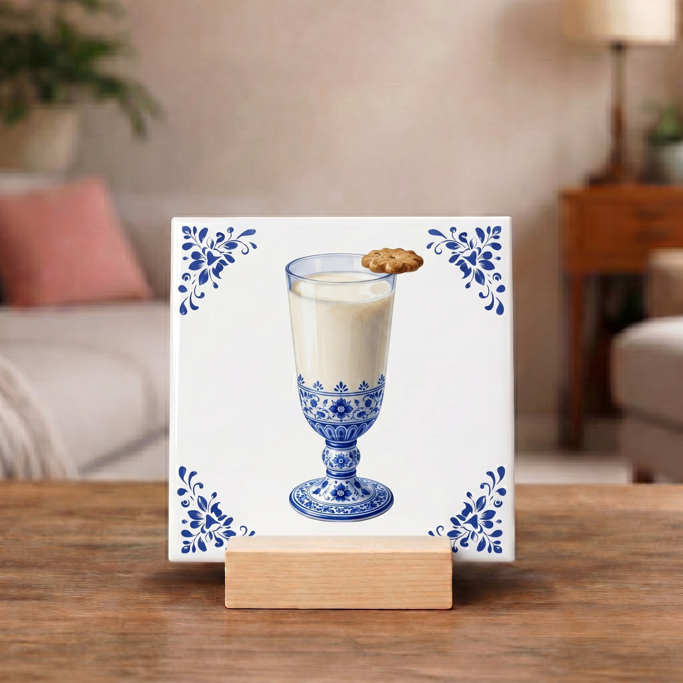 Delfts Blauw Tegeltje - Glas Melk
