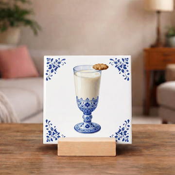 Delfts Blauw Tegeltje - Glas Melk