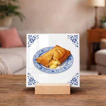 Delfts Blauw Tegeltje - Hollandse kaassoufflé