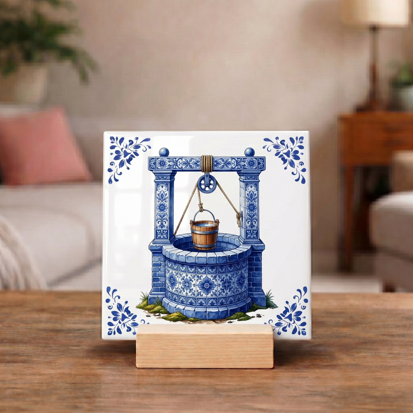 Delfts Blauw Tegeltje - Watertput
