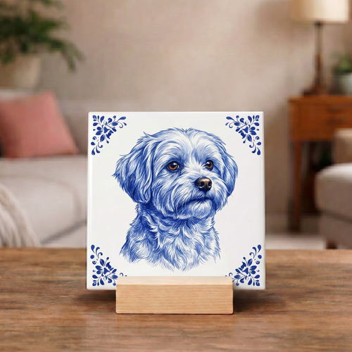 Delftsblauw Tegeltje "Maltezer"