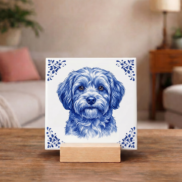 Delftsblauw Tegeltje 11x11 Havanezer – Cadeau voor hondenliefhebber of baasje
