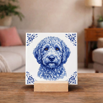 Delftsblauw Tegeltje 11x11 Poedel – Cadeau voor hondenliefhebber of baasje