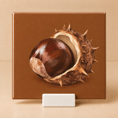 Tegeltje "Kastanje" herfst kleurtrend