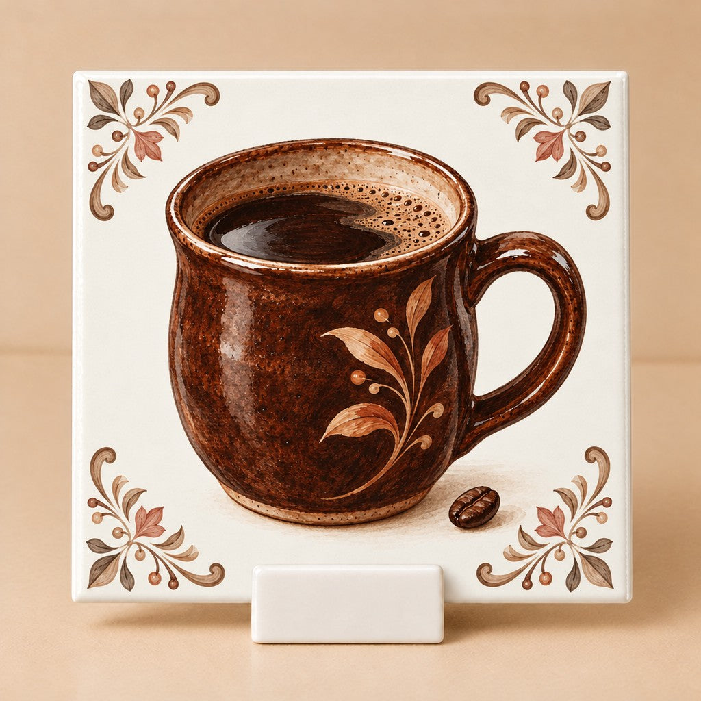 Tegeltje "Koffiemok" herfst