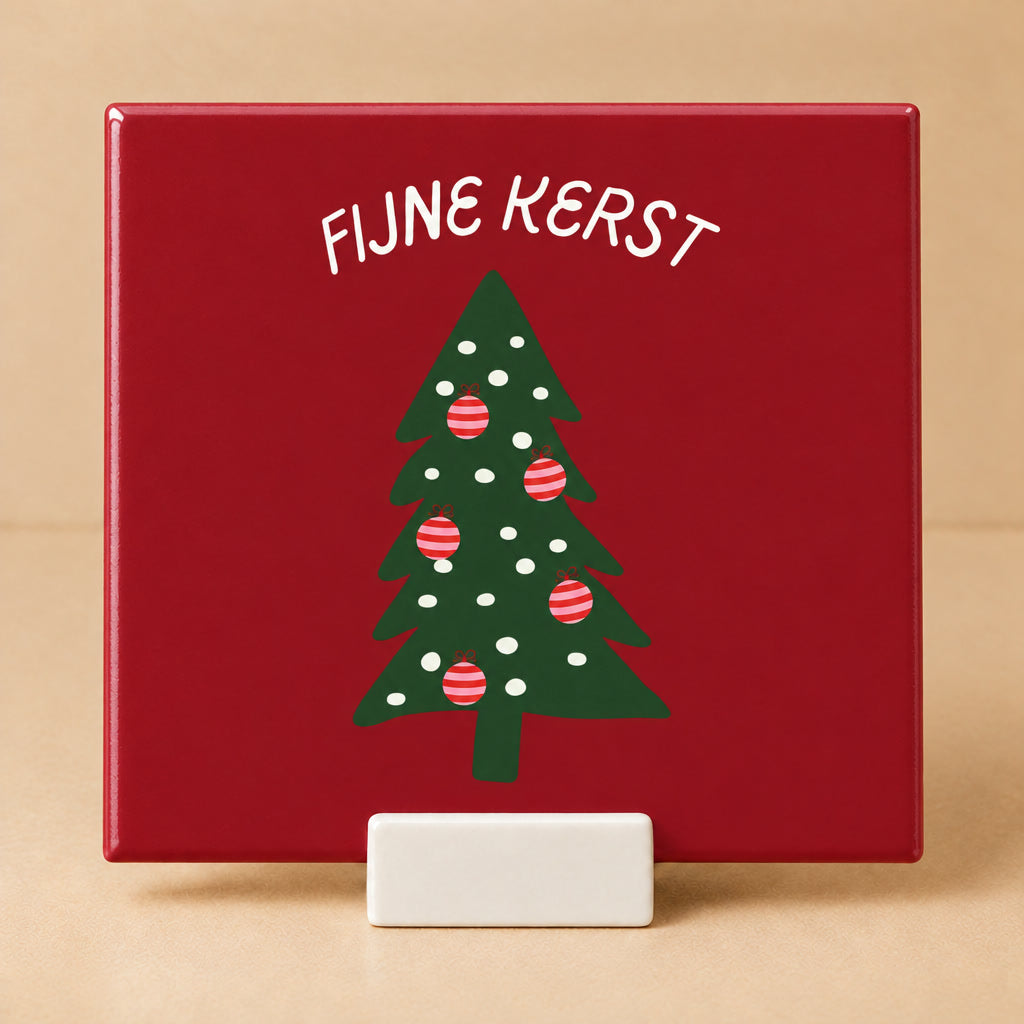 Tegeltje "Fijne kerst" kerstboom