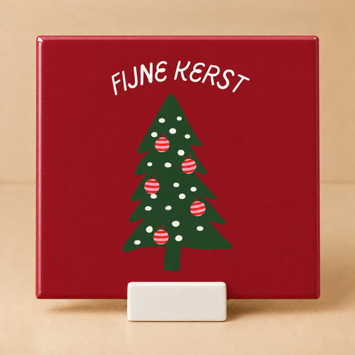 Tegeltje "Fijne kerst" kerstboom