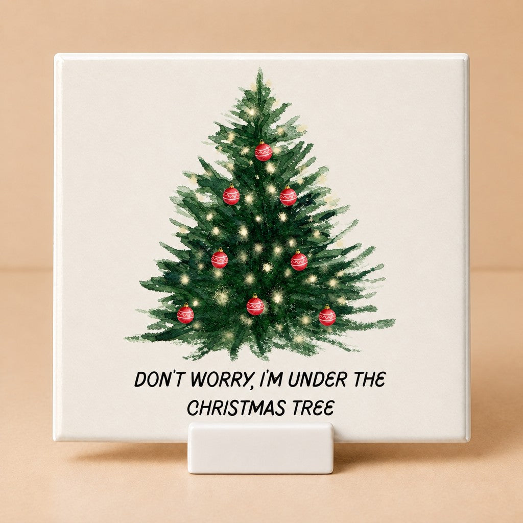 Tegeltje "Don't worry, I'm under the Christmas tree"